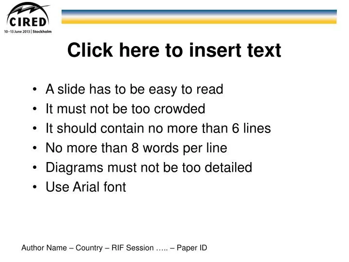 click here to insert text