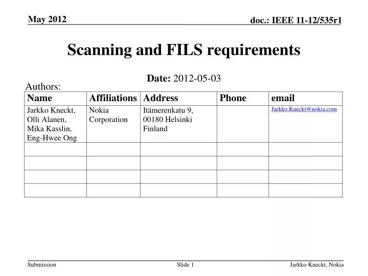 scanning and fils requirements