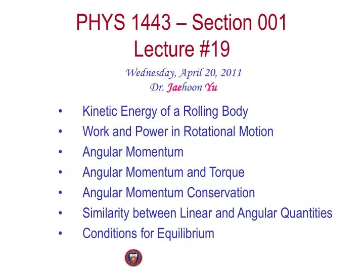 phys 1443 section 001 lecture 19