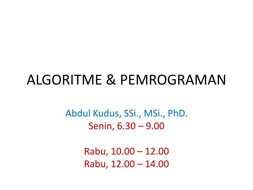 PPT - ALGORITME & PEMROGRAMAN PowerPoint Presentation, free download ...