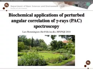 Biochemical applications of perturbed angular correlation of ? -rays (PAC) spectroscopy
