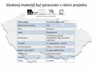 v ukov materi l byl zpracov n v r mci projektu