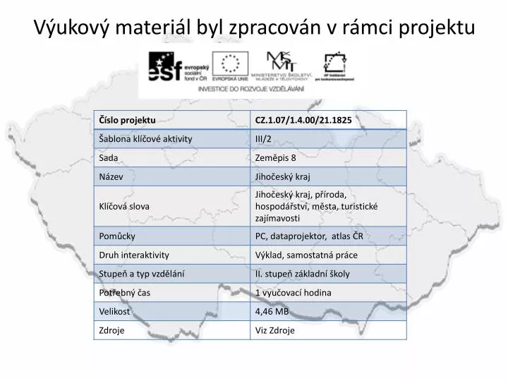 v ukov materi l byl zpracov n v r mci projektu