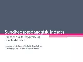 sundhedsp dagogisk indsats