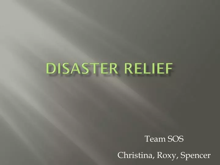 disaster relie f