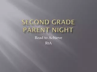 Second Grade Parent Night