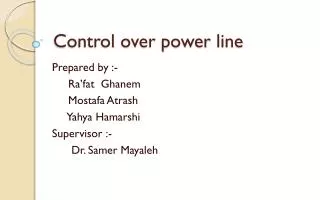 Control over power line