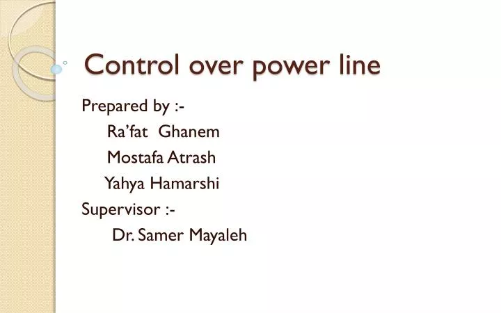 control over power line