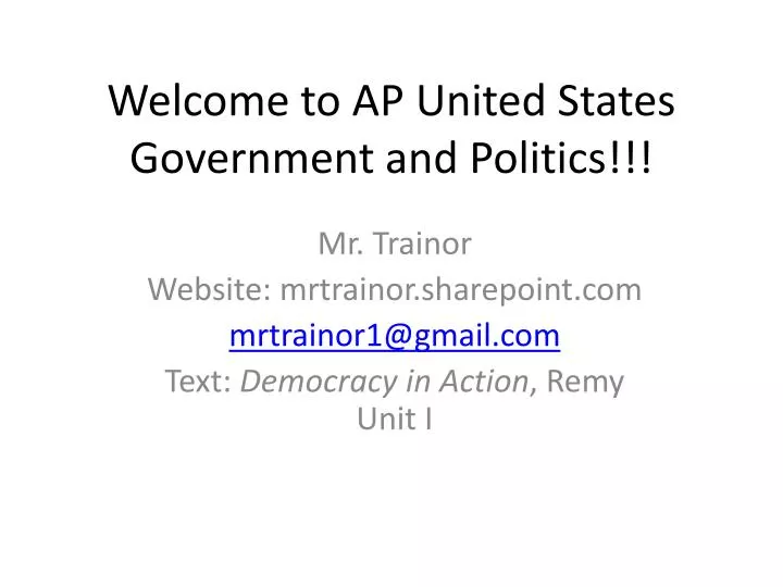 welcome to ap united states government and politics