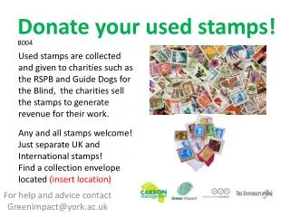 For help and advice contact GreenImpact@york.ac.uk