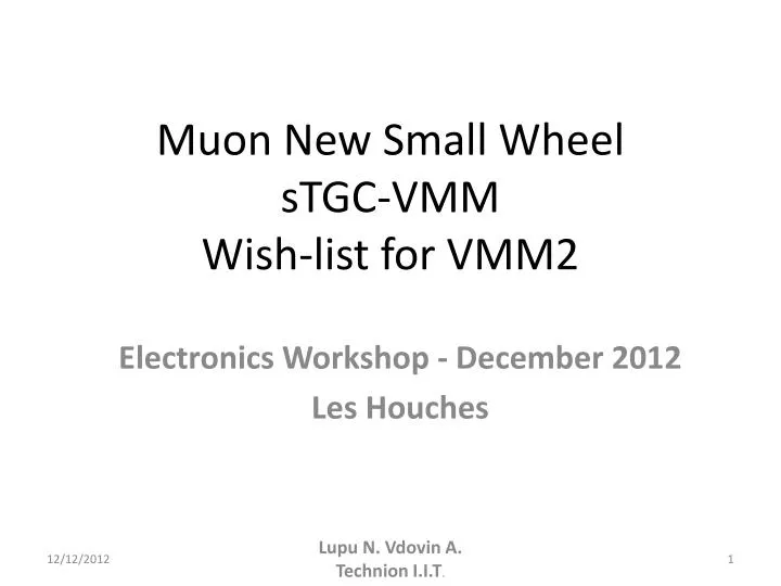 muon new small wheel stgc vmm wish list for vmm2