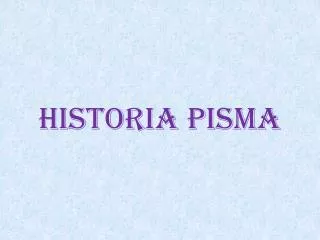 historia pisma