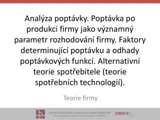 teorie firmy