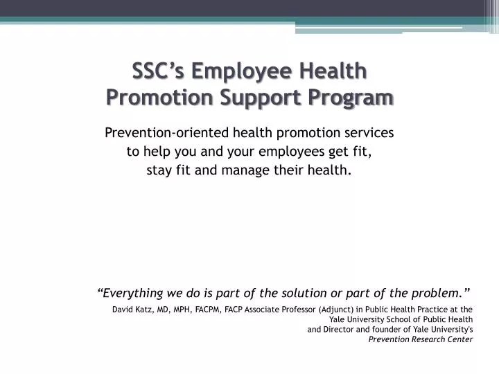 ssc s employee health promotion support program