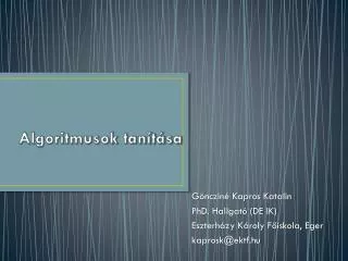 algoritmusok tan t sa