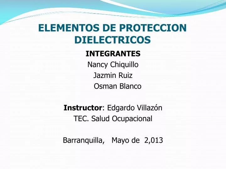 elementos de proteccion dielectricos