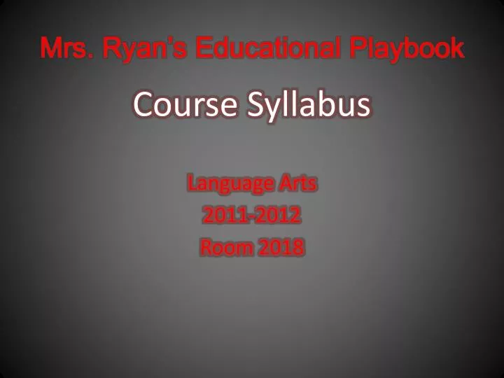 mrs ryan s educational playbook