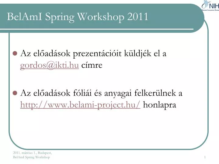 belami spring workshop 2011
