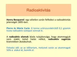 radioaktivit s