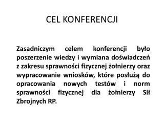 cel konferencji