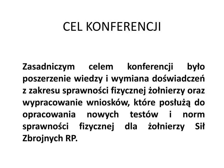 cel konferencji