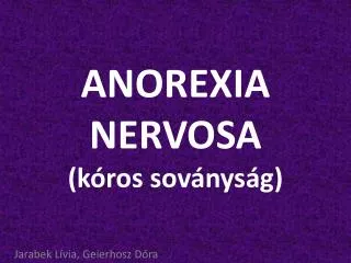 anorexia nervosa k ros sov nys g