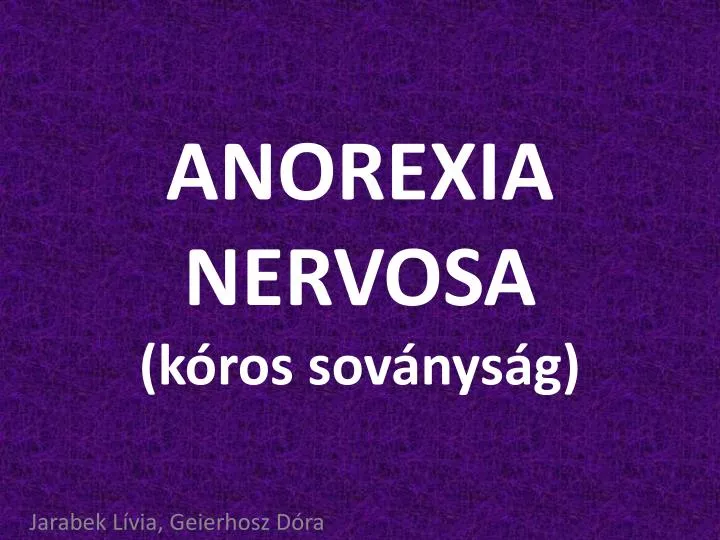 anorexia nervosa k ros sov nys g