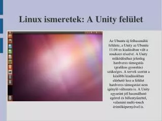 linux ismeretek a unity fel let