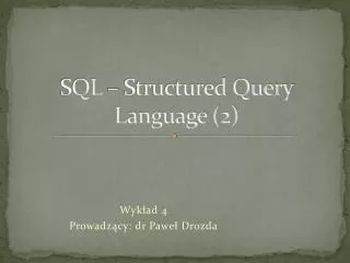 sql structured query language 2