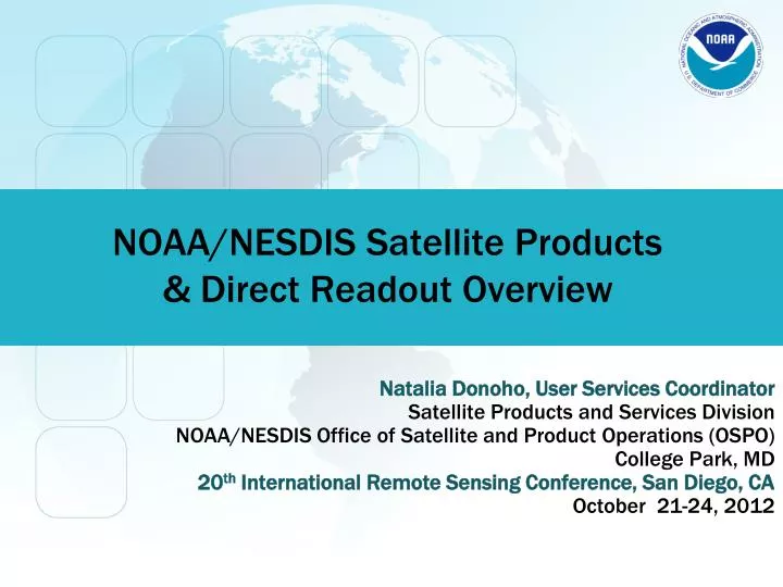 noaa nesdis satellite products direct readout overview