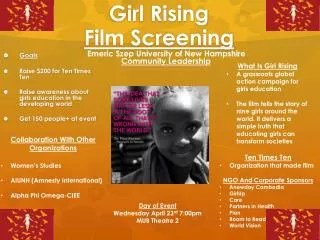 Girl Rising Film Screening