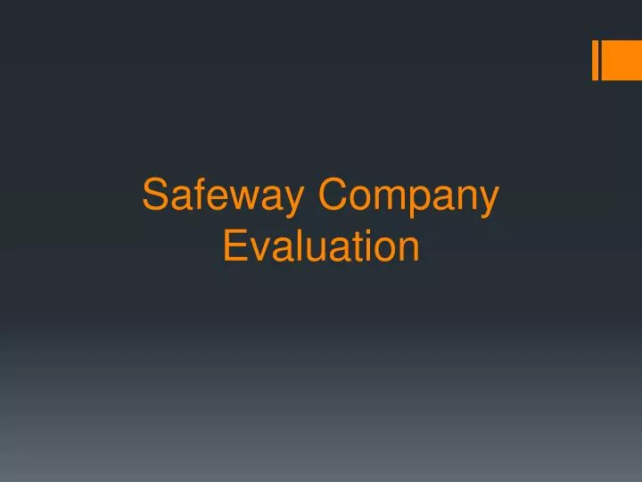 safeway company evaluation