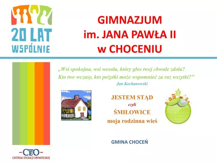 gimnazjum im jana paw a ii w choceniu