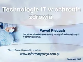 technologie it w ochronie zdrowia
