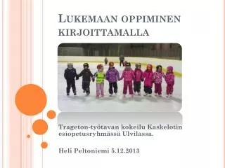 lukemaan oppiminen kirjoittamalla