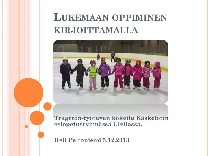 lukemaan oppiminen kirjoittamalla