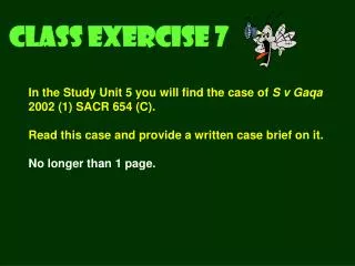 CLASS EXERCISE 7