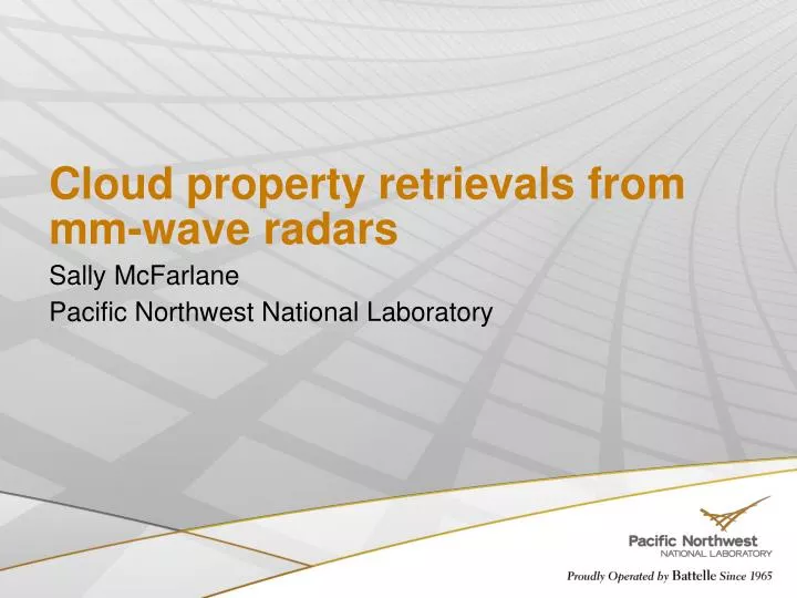 cloud property retrievals from mm wave radars
