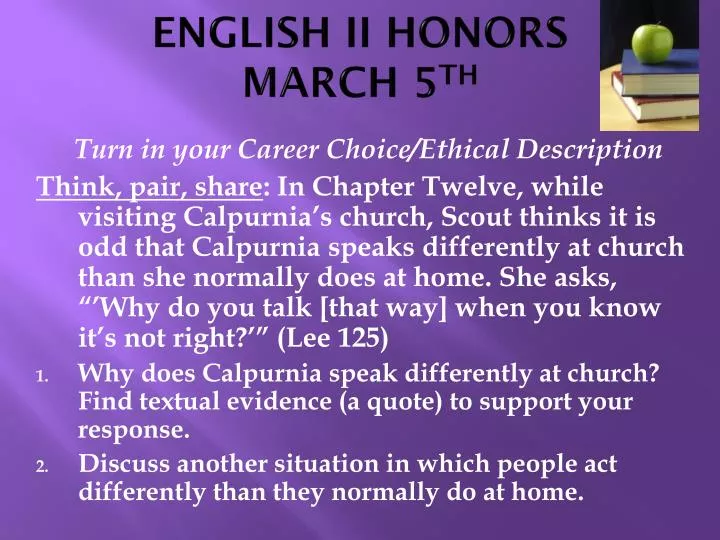 english ii honors march 5 th