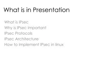 What is in Presentation