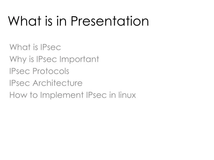 what is in presentation
