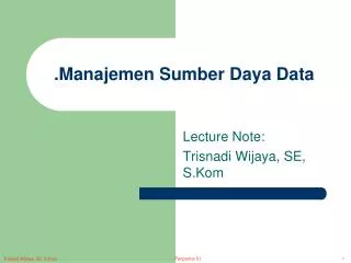 manajemen sumber daya data