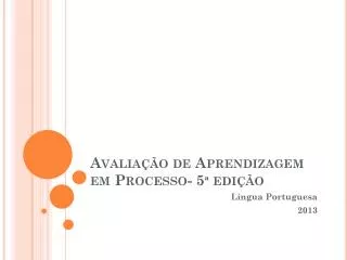 avalia o de aprendizagem em processo 5 edi o