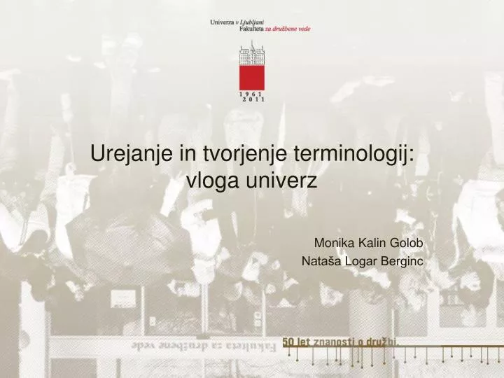 urejanje in tvorjenje terminologij vloga univerz