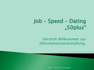 Job – Speed – Dating „50plus“