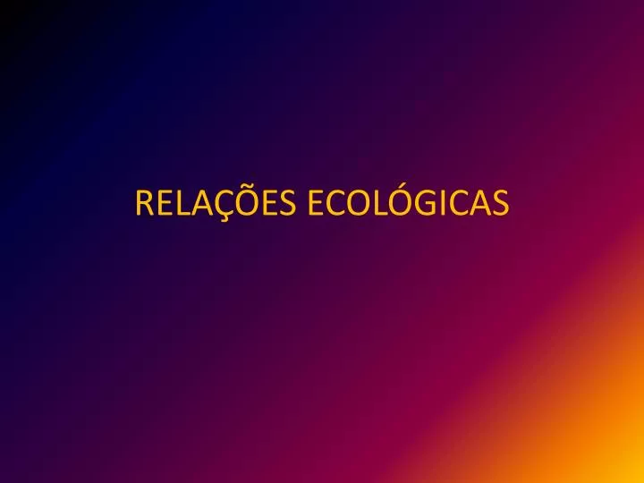 rela es ecol gicas