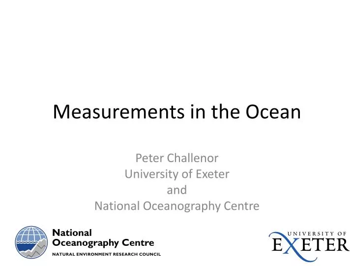 measurements in the ocean