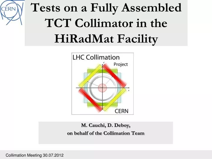 tests on a fully assembled tct collimator in the hiradmat facility