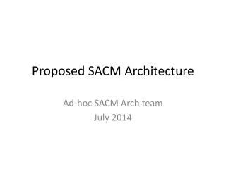 Proposed SACM Architecture