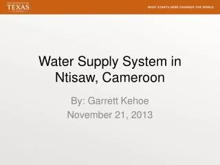 Water Supply System in Ntisaw , Cameroon